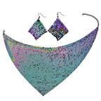 2 Piece Set - Collar Necklace (Size 20 with 4 Inch Extender) and Hook Earrings in Multicolour Tone