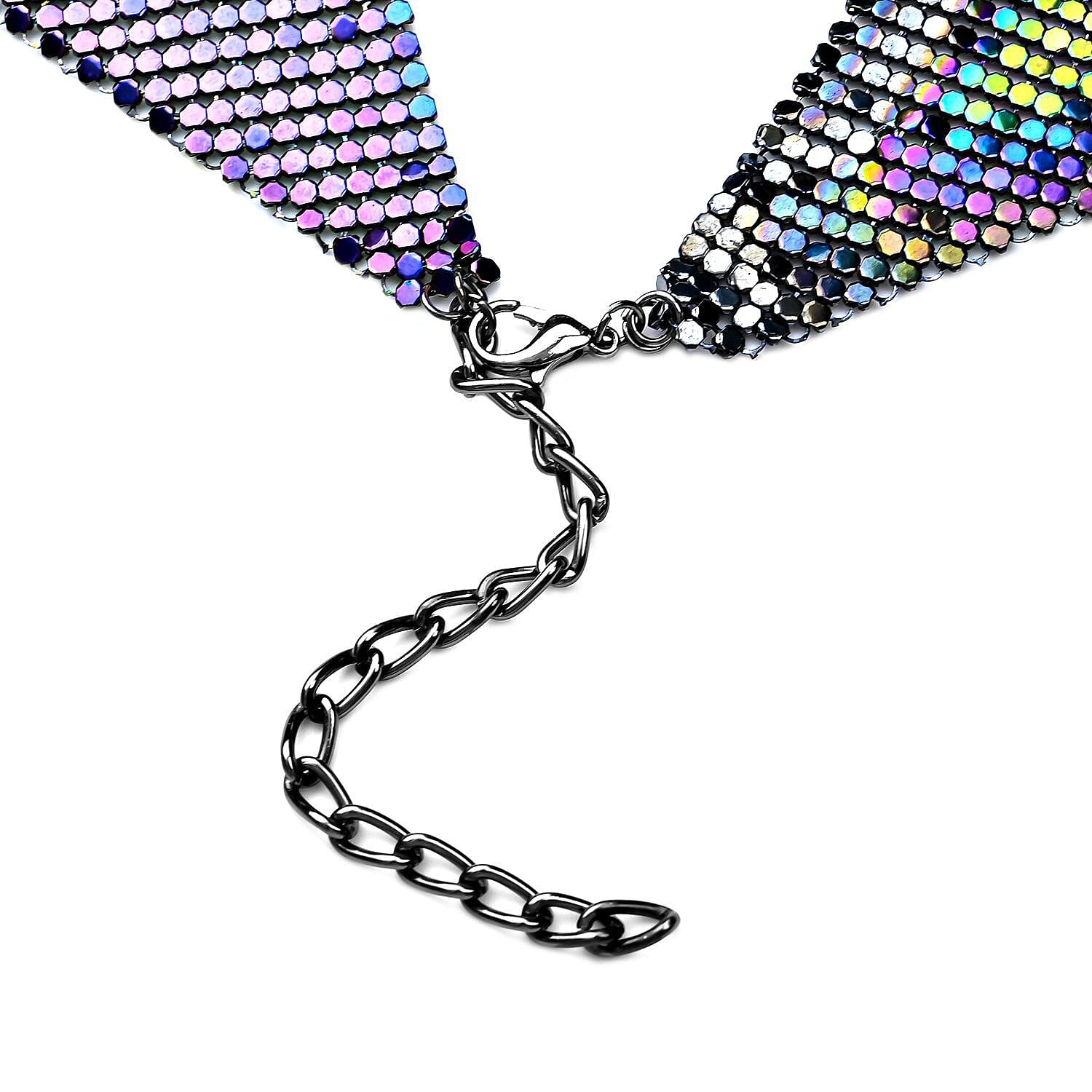 2 Piece Set - Collar Necklace (Size 20 with 4 Inch Extender) and Hook Earrings in Multicolour Tone 4053603 4