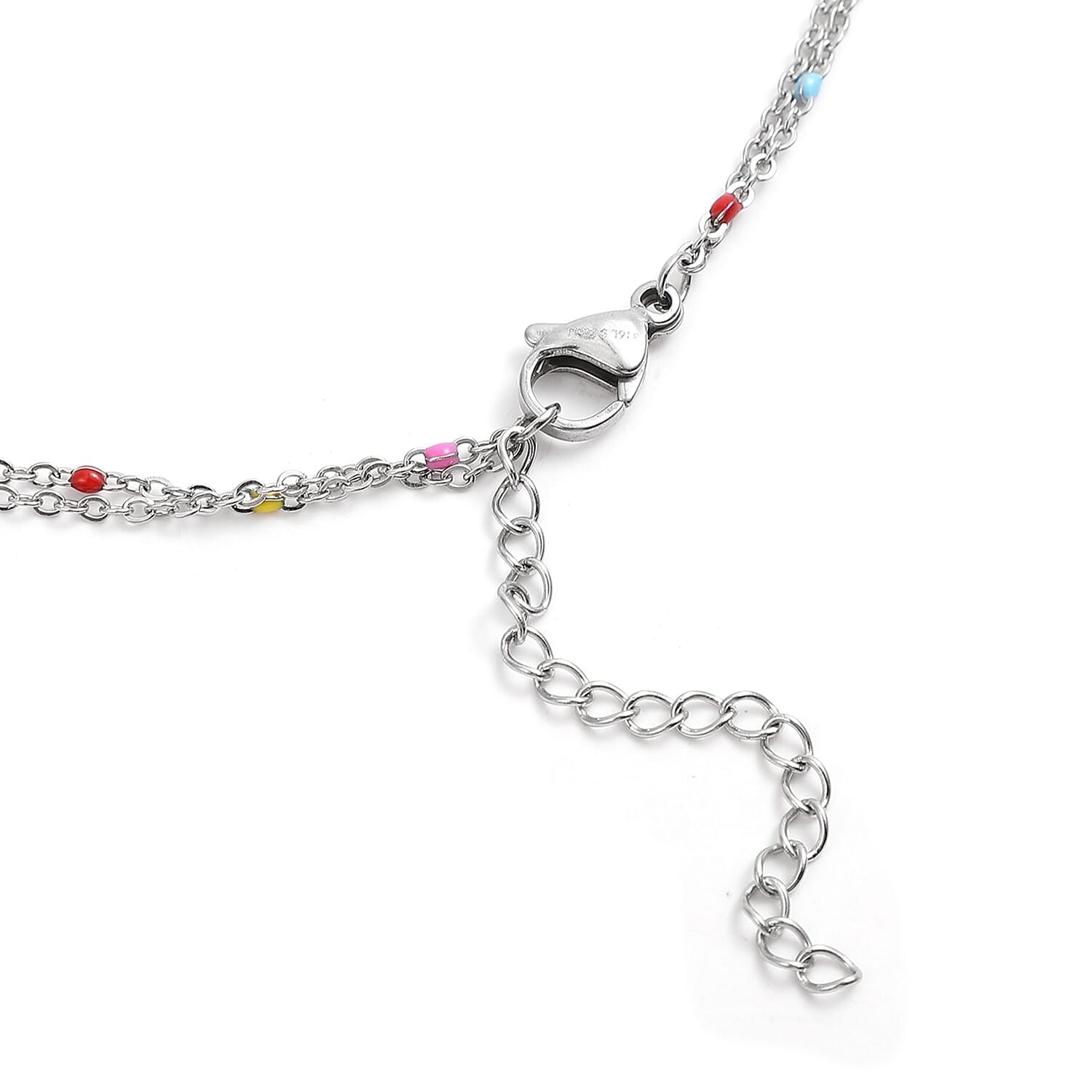 2 Piece Set - Cross Enamelled Necklace Size 20 with 2 inch Extender and Earrings in Silver Tone 3866437 5