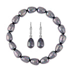 2 Piece Set - Tahiti Colour Shell Pearl Bracelet and Lever Back Earrings