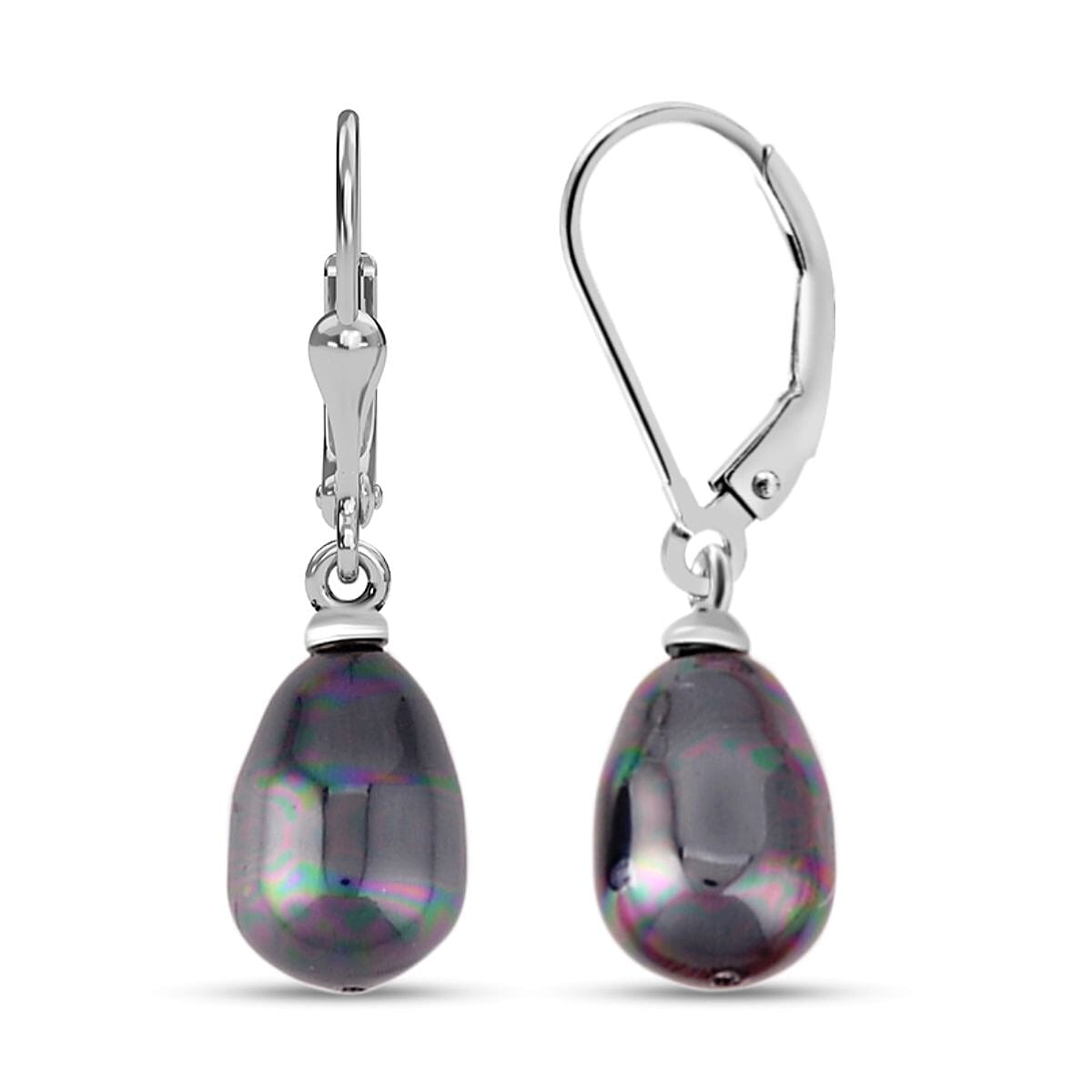 2 Piece Set -  Tahiti Colour Shell Pearl Bracelet and Earring Pure White Stainless Steel 4127927 5