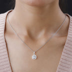 Cubic Zirconia Pendant with Chain in Sterling Silver