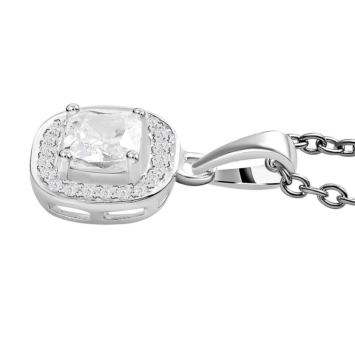 Cubic Zirconia Pendant with Chain in Sterling Silver 4188904 4