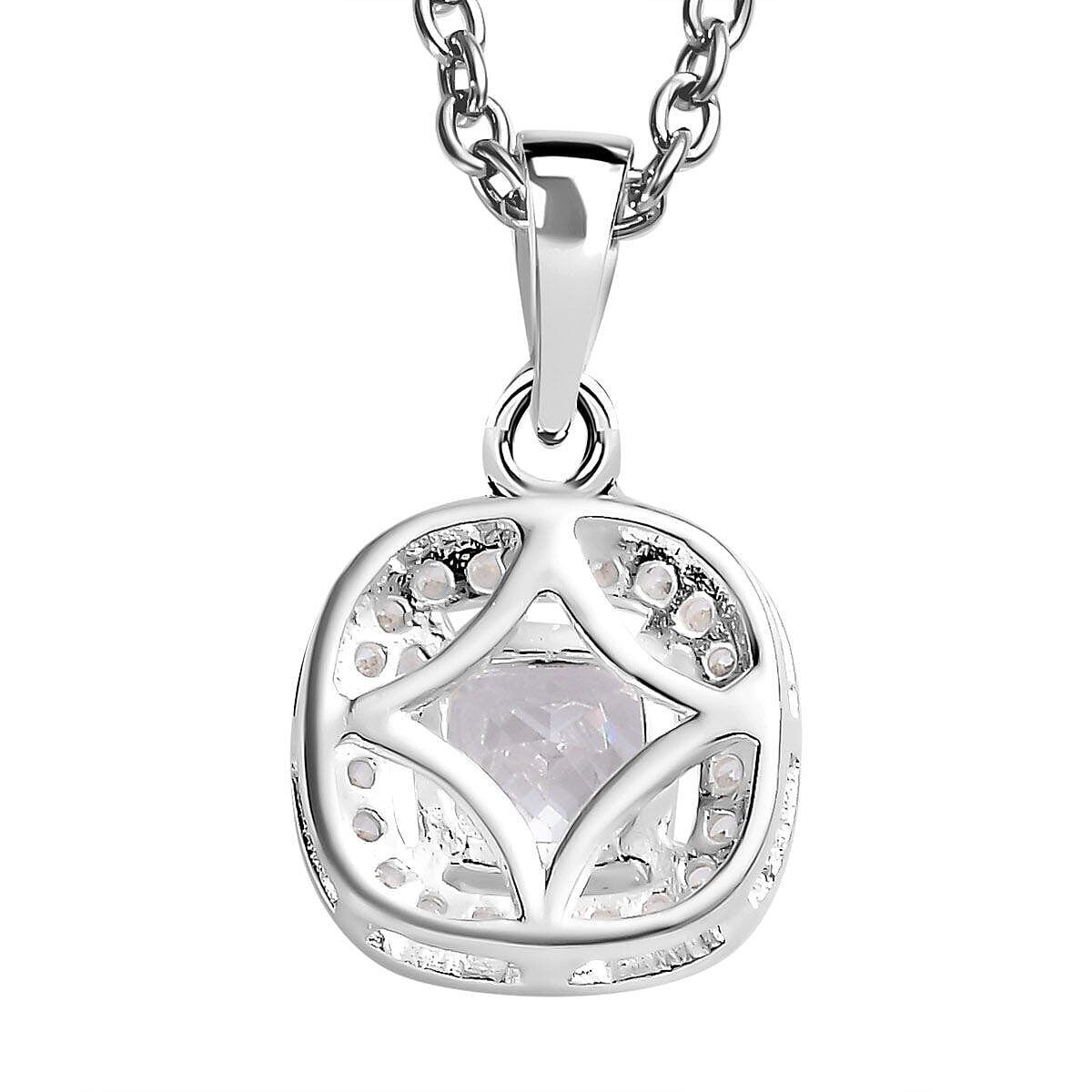 Cubic Zirconia Pendant with Chain in Sterling Silver 4188904 5