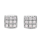 2 Piece Set - Diamond Earrings & Pendant with Chain (Size 18) in Platinum Overlay Sterling Silver