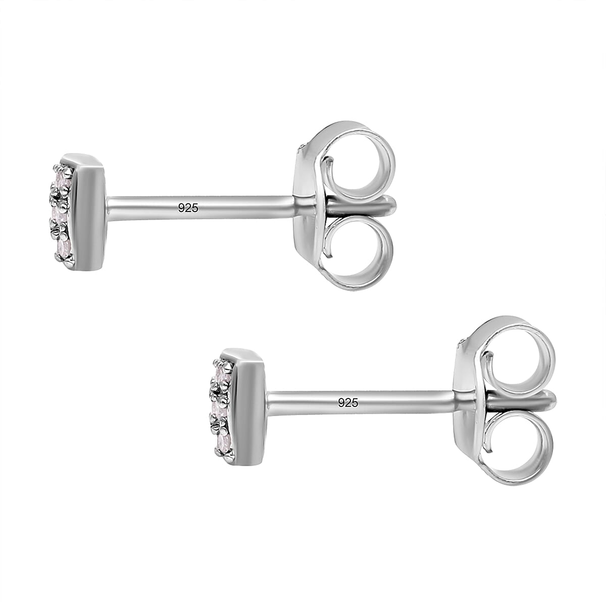 2 Piece Set - Diamond Earrings &amp; Pendant with Chain (Size 18) in Platinum Overlay Sterling Silver 4212898 5