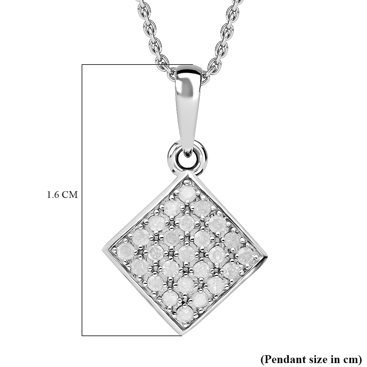 2 Piece Set - Diamond Earrings &amp; Pendant with Chain (Size 18) in Platinum Overlay Sterling Silver 4212898 9