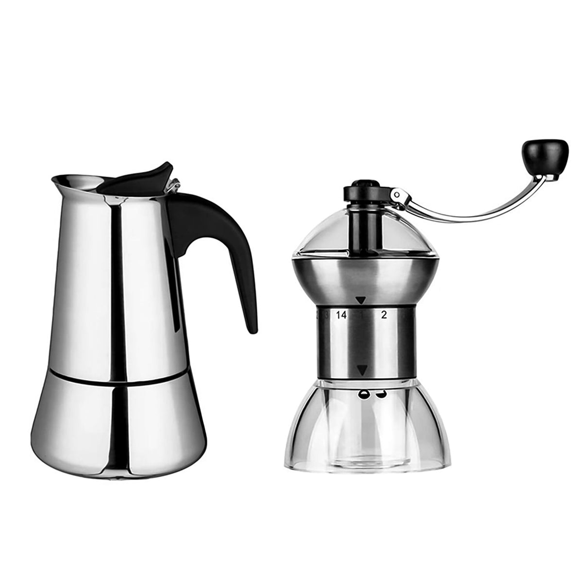 2 Piece Set - Espresso Maker 9 Cup and Adjustable Grinder 7594315 0