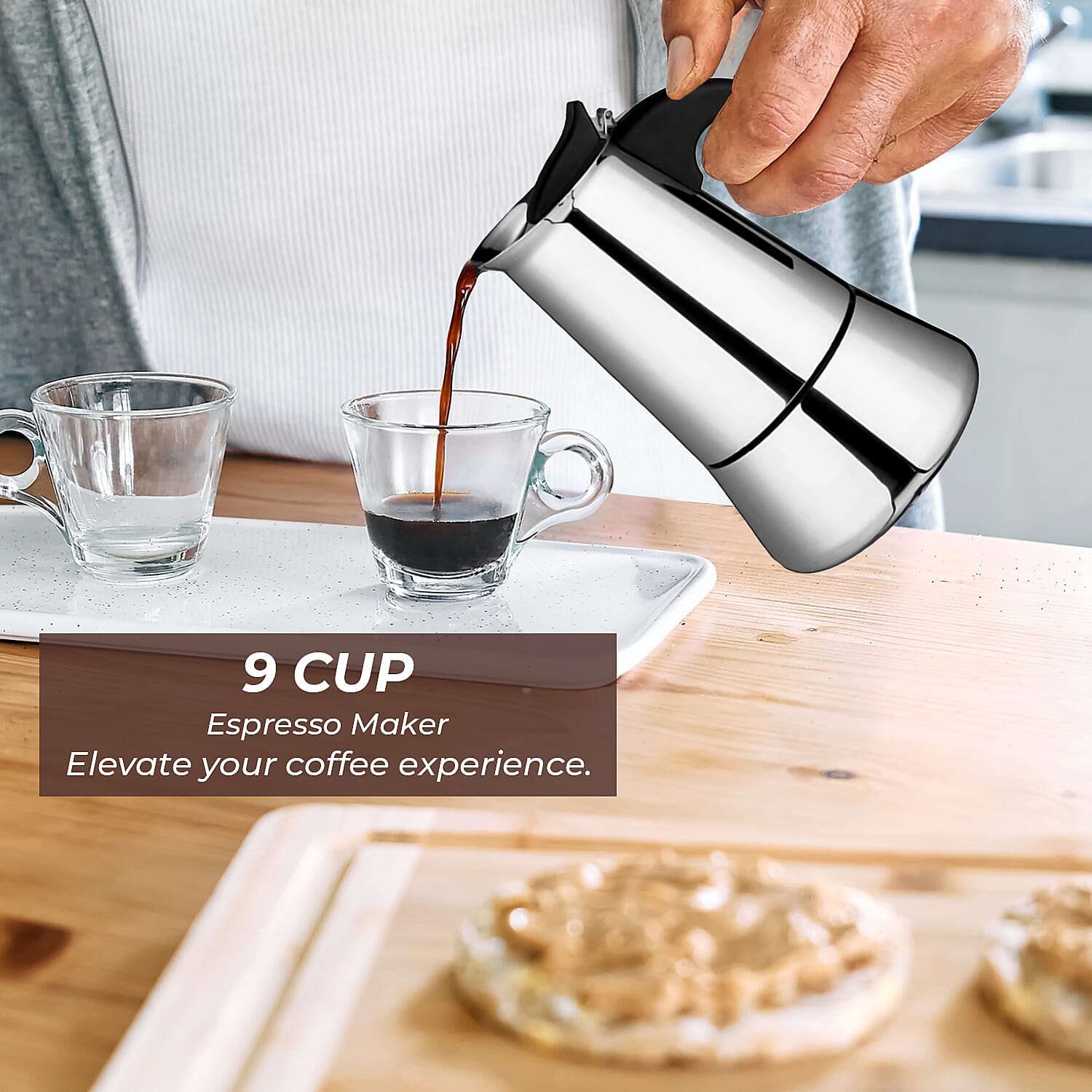 2 Piece Set - Espresso Maker 9 Cup and Adjustable Grinder 7594315 2