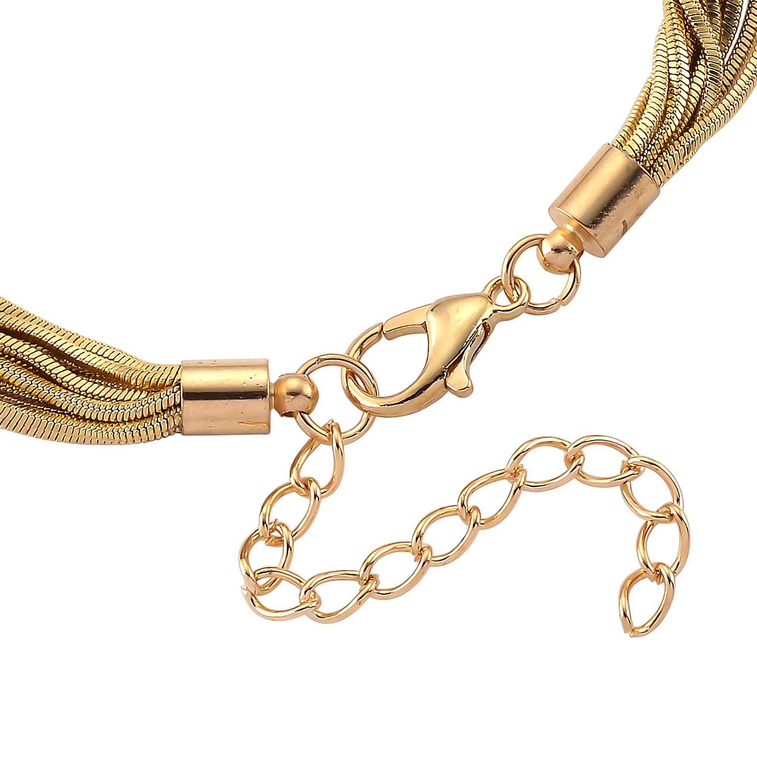 Set of 2 - Twisted Strand Bracelet (Size - 7-2 Ext) &amp; Necklace (18-2 Ext) in Yellow Gold Tone 4444241 5