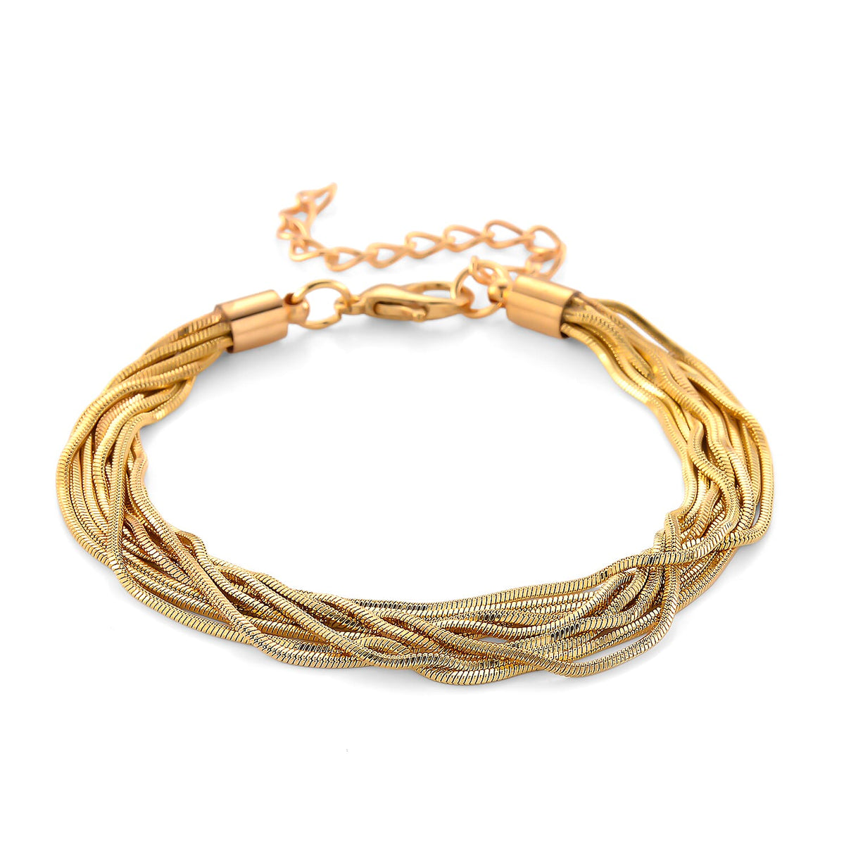 Set of 2 - Twisted Strand Bracelet (Size - 7-2 Ext) &amp; Necklace (18-2 Ext) in Yellow Gold Tone 4444241 6