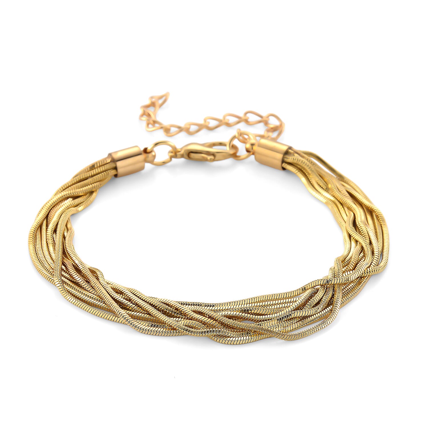 Set of 2 - Twisted Strand Bracelet (Size - 7-2 Ext) &amp; Necklace (18-2 Ext) in Yellow Gold Tone 4444241 6