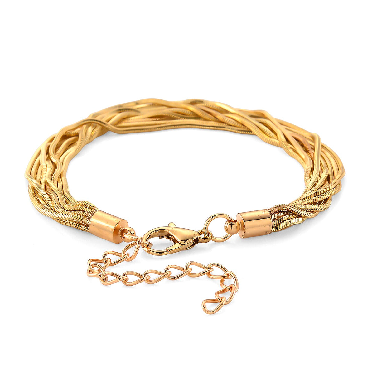 Set of 2 - Twisted Strand Bracelet (Size - 7-2 Ext) &amp; Necklace (18-2 Ext) in Yellow Gold Tone 4444241 7