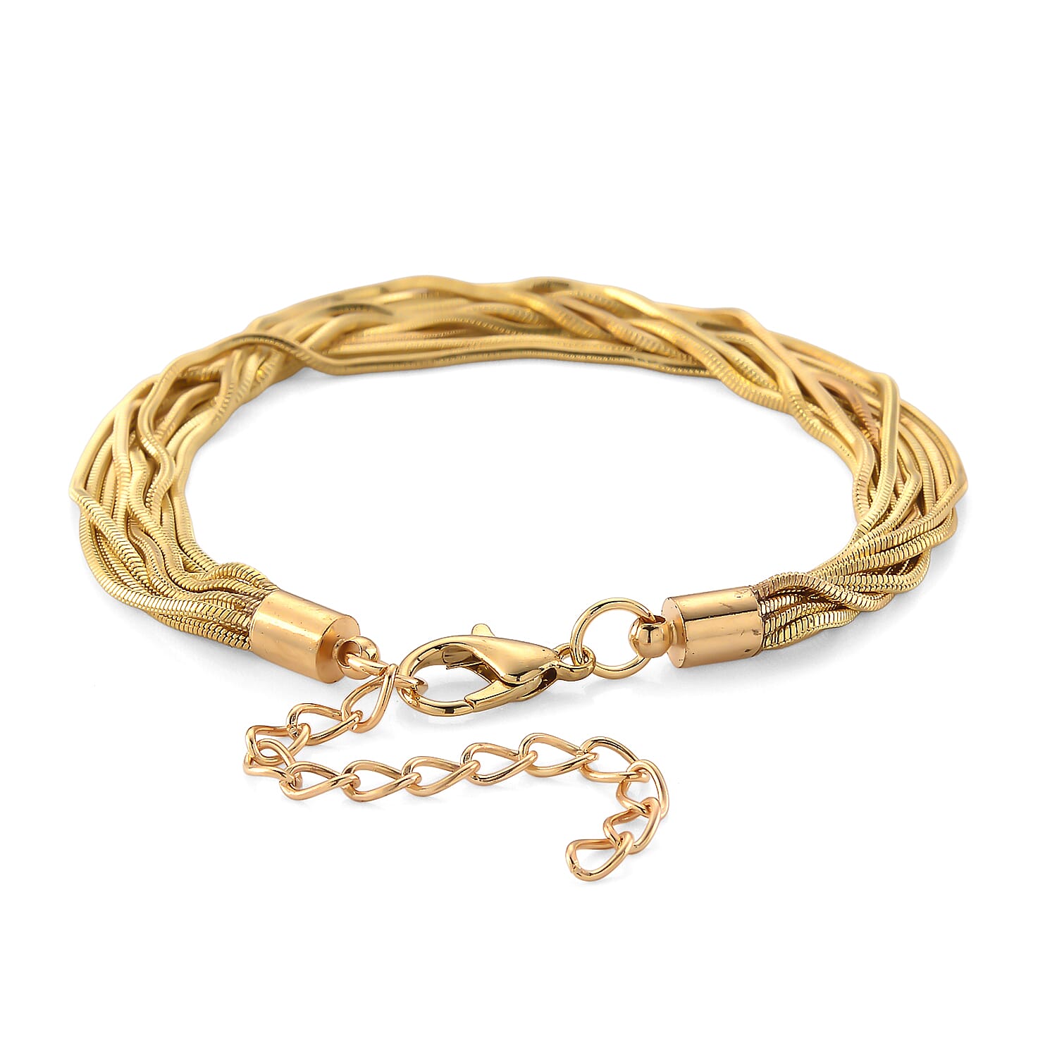 Set of 2 - Twisted Strand Bracelet (Size - 7-2 Ext) &amp; Necklace (18-2 Ext) in Yellow Gold Tone 4444241 7