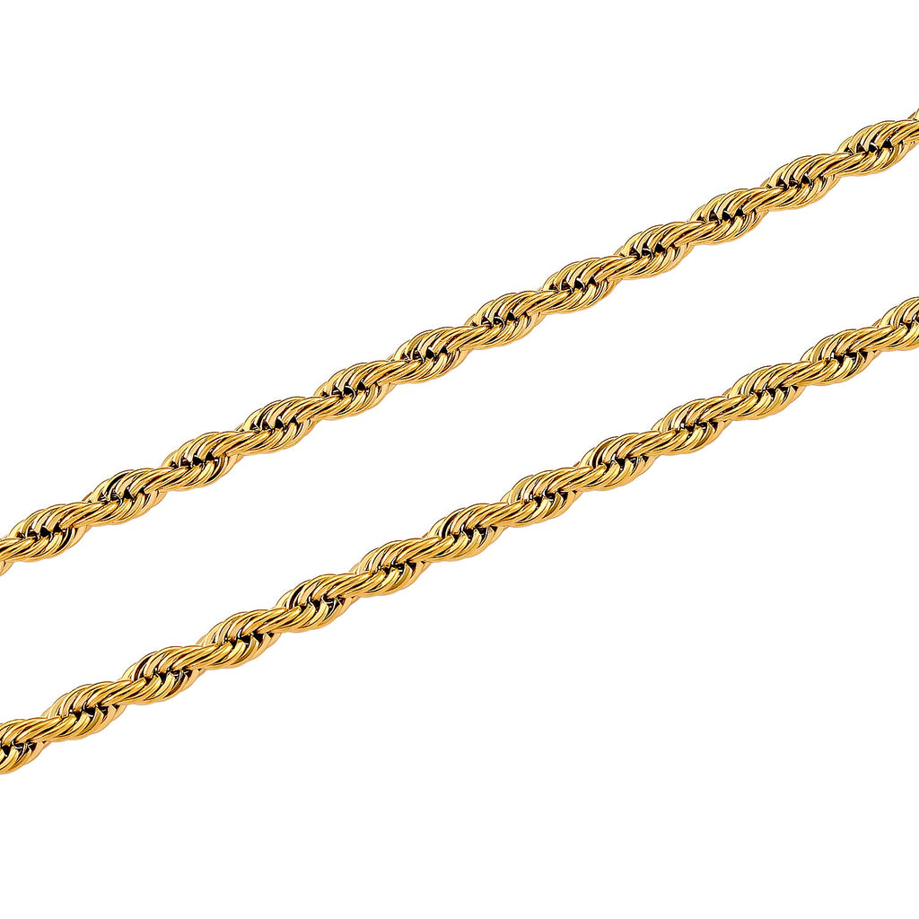 Set of 2 - Rope Chain Bracelet (Size - 8.5-2 Ext) & Necklace (Size - 24)