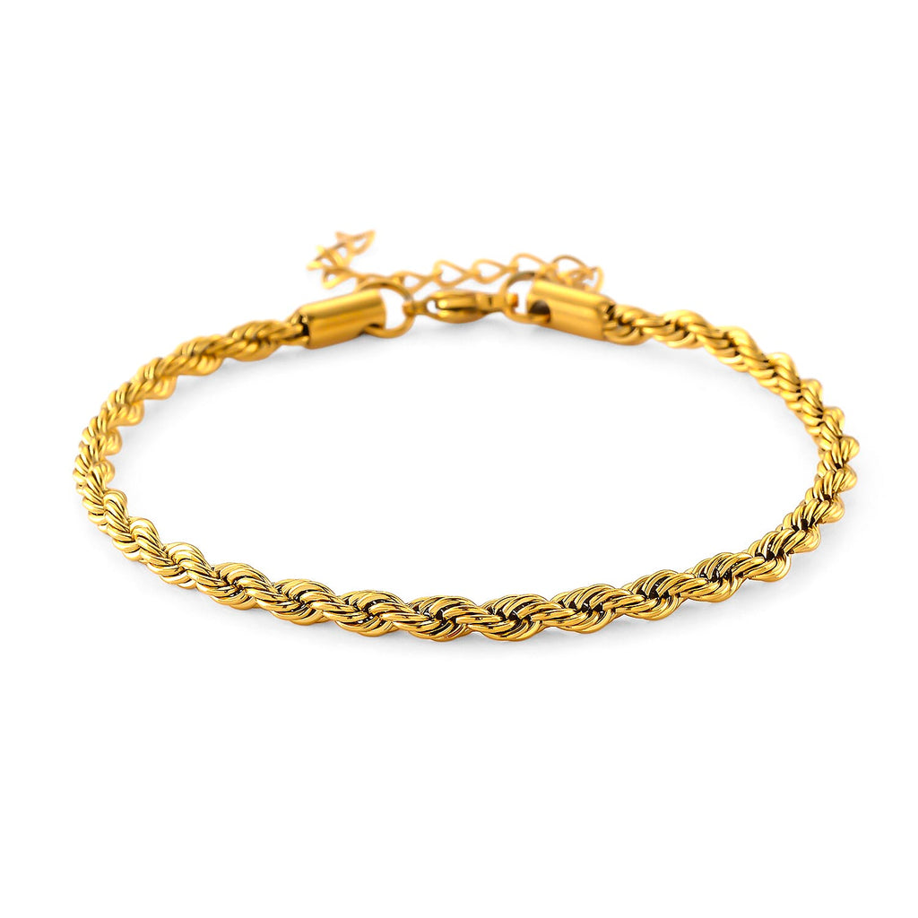 Set of 2 - Rope Chain Bracelet (Size - 8.5-2 Ext) & Necklace (Size - 24)