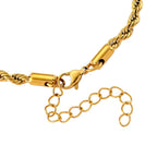Set of 2 - Rope Chain Bracelet (Size - 8.5-2 Ext) & Necklace (Size - 24)