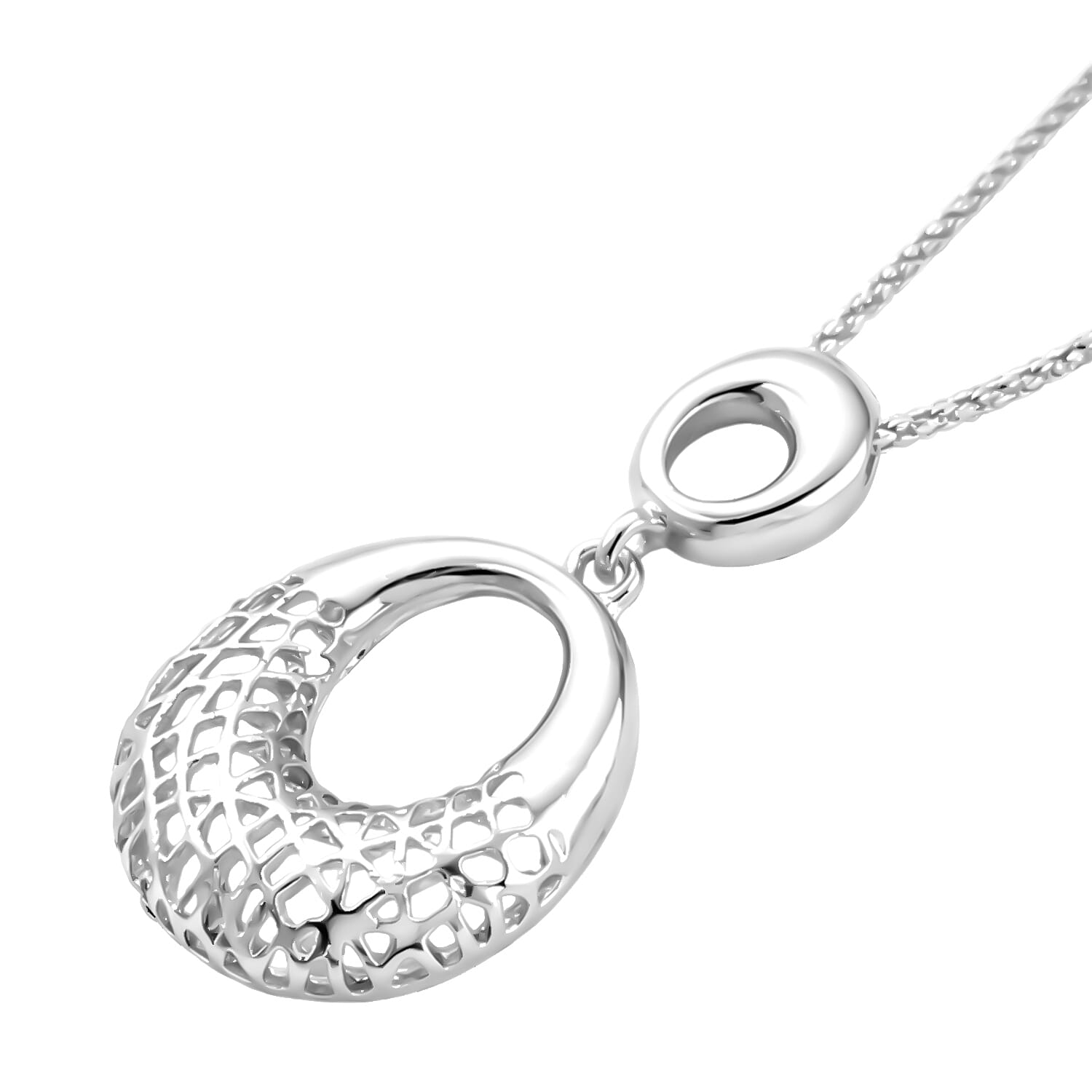 Set of 2 - Necklace (Size - 20-2) &amp; Earring with Push Back in Silver Tone V32363299 5