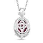 2 Piece Set -  D'Joy Fissure Filled Ruby & Moissanite Earring and Pendant with Chain (Size - 18) in Rhodium Overlay Sterling Silver 3.55 Ct.