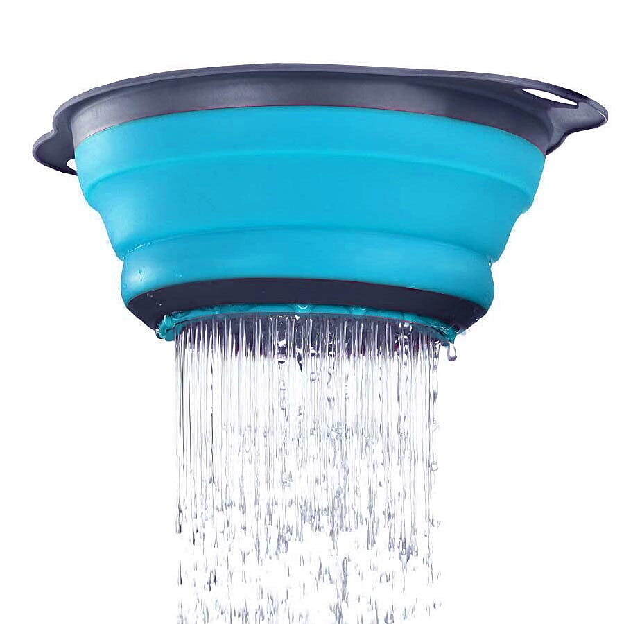 2 Piece Set- Foldable Strainer (Large 29x24x10cm, Small 24x20x8cm) - Blue