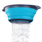 2 Piece Set- Foldable Strainer (Large 29x24x10cm, Small 24x20x8cm) - Blue