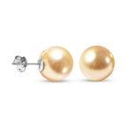 2 Piece Set - Golden Shell Pearl Pendant with Chain (Size 20) and Earrings