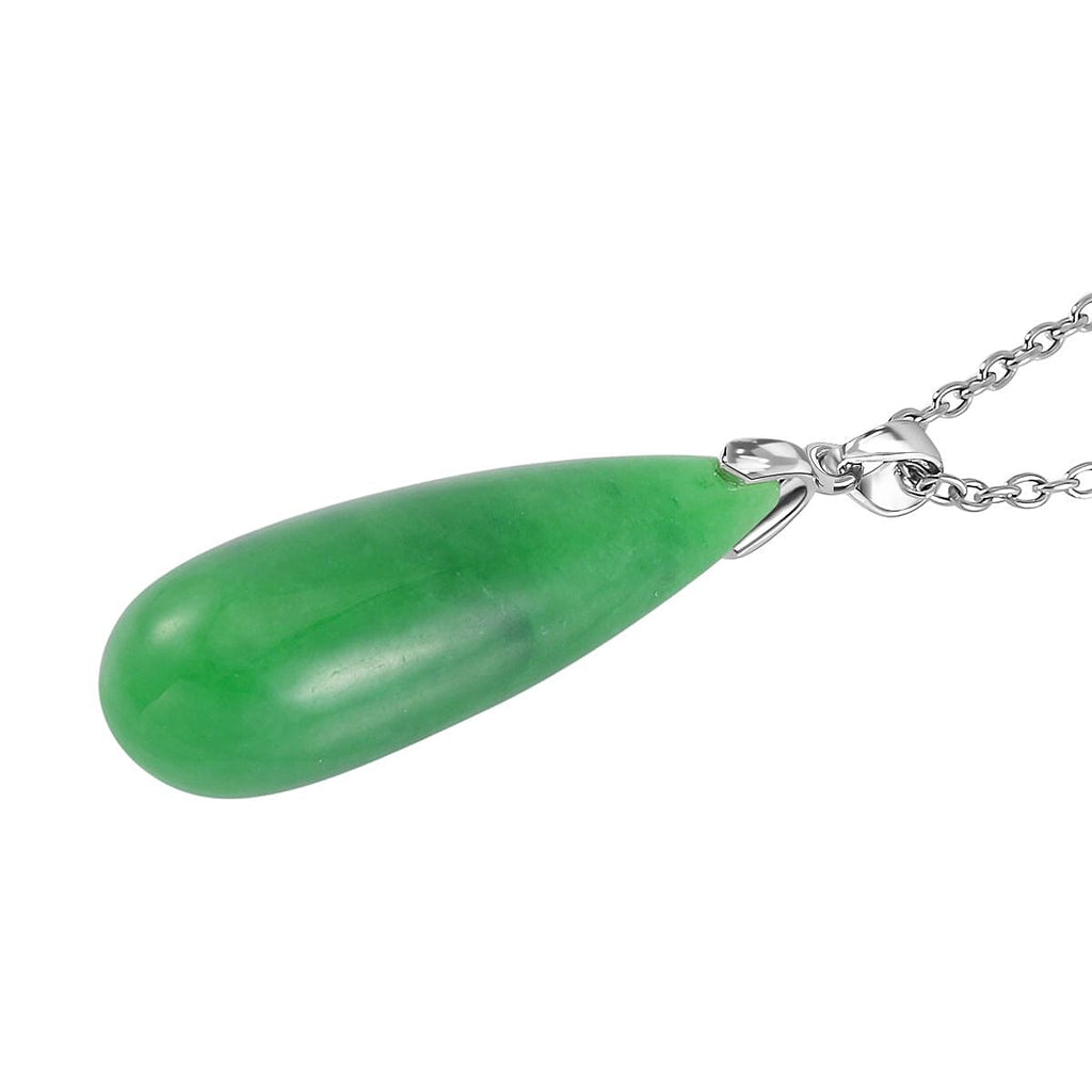 2 Piece Set - Green Jadeite Jade Earrings & Pendant with Chain (Size 20) in Rhodium Overlay Sterling Silver 69.90 Ct.