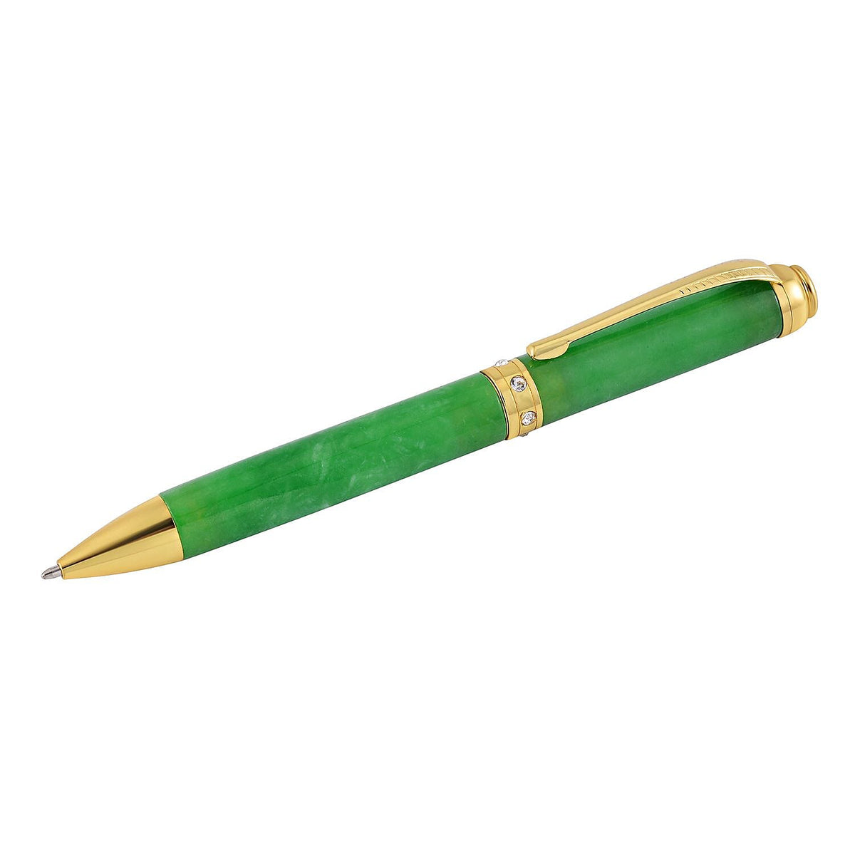 2 Piece Set - Rare Green Jade Ball Point Pen and Stretchable Bracelet (Size 6.5-7) 4239556 6