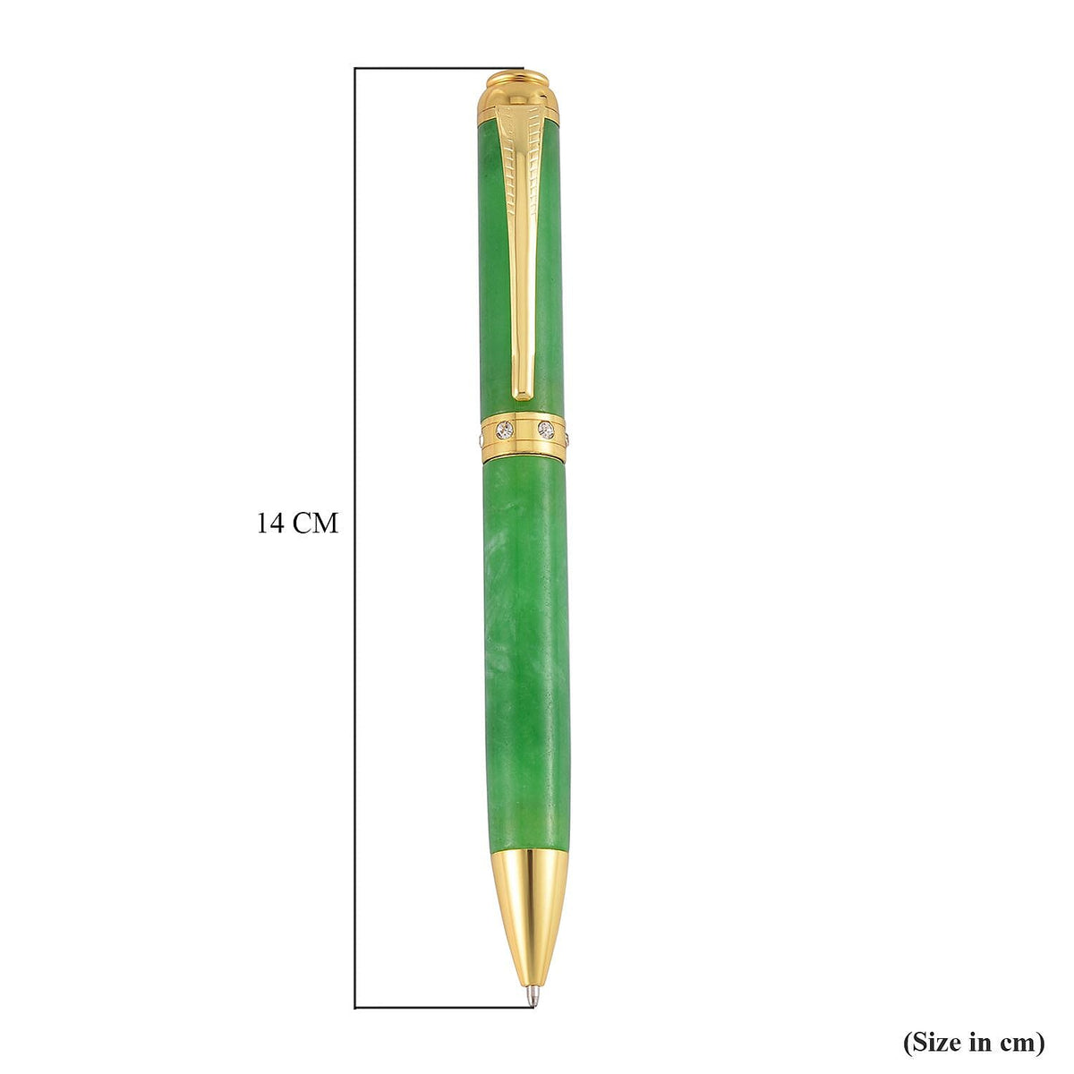 2 Piece Set - Rare Green Jade Ball Point Pen and Stretchable Bracelet (Size 6.5-7) 4239556 7