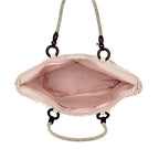 2 Piece Set - Handbag with Matching Hat Tote Bag and Zipper Closure (Size 48x30x17 Cm) - Dusty Pink