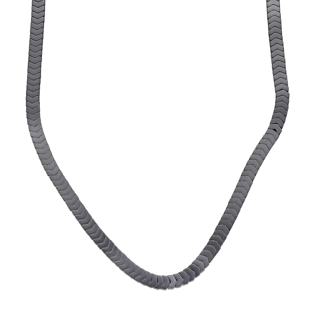 2 Piece Set -  Hematite Stone Strechable Bracelet (Size - 7.5) and Necklace (Size 19.25 + 2 Ext) in SIlver Tone 303.50 Ct. V32752969 4