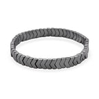 2 Piece Set -  Hematite Stone Strechable Bracelet (Size - 7.5) and Necklace (Size 19.25 - 2 Ext) in SIlver Tone 303.50 Ct.