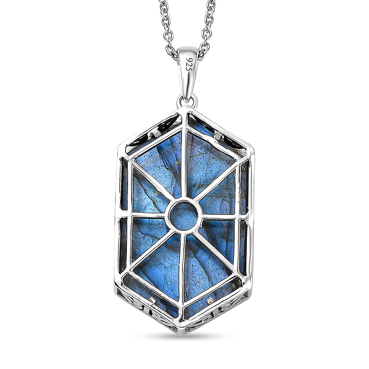 2 Piece Set -  Labradorite Rope Chain and Fancy Pendant in Two Tone Plated Sterling Silver 18.86 Ct. 4201064 5