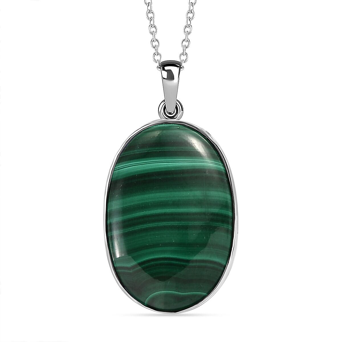 Malachite Pendant with Free Chain (Size - 20) 28.50 Ct 4400831 7