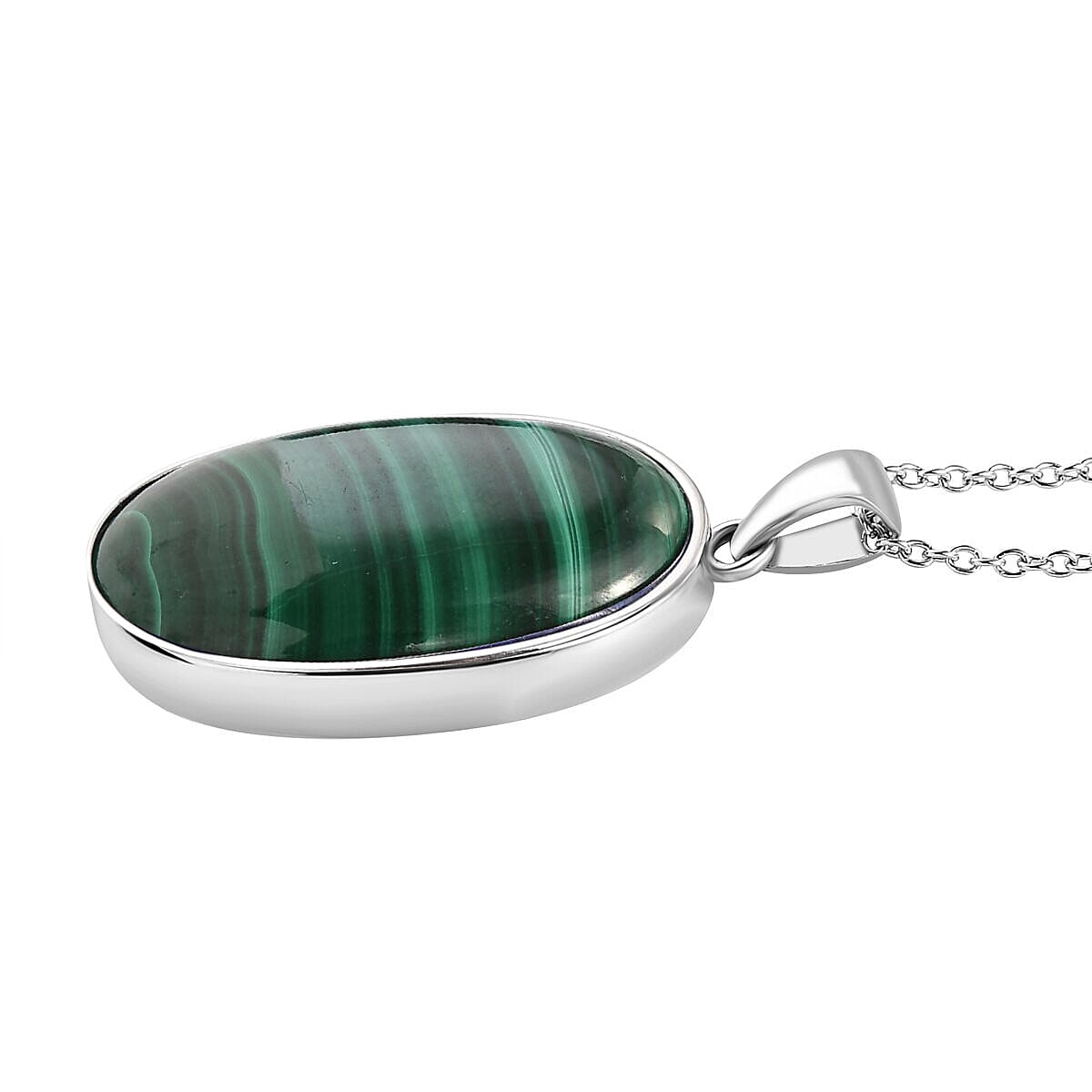 Malachite Pendant with Free Chain (Size - 20) 28.50 Ct 4400831 10