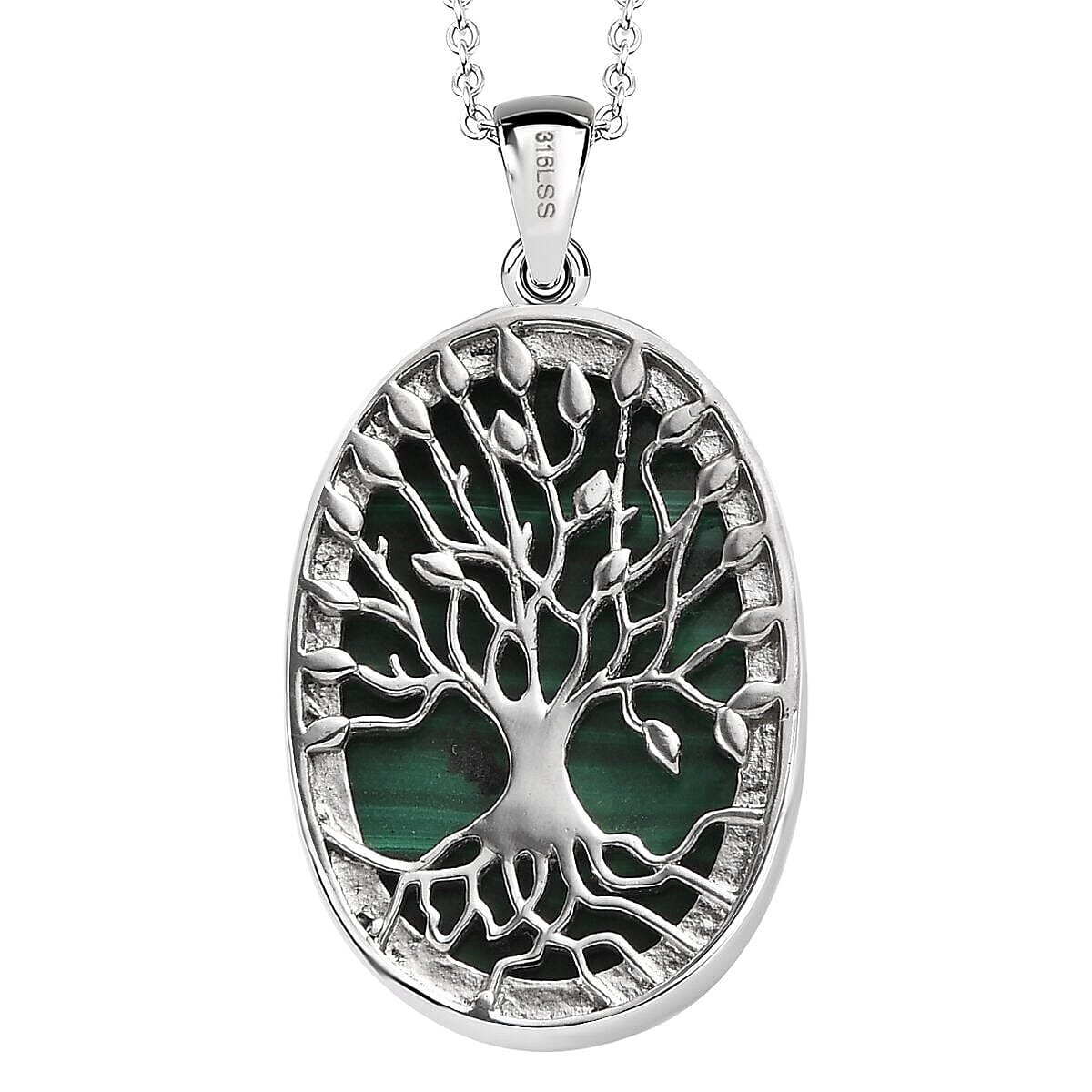 Malachite Pendant with Free Chain (Size - 20) 28.50 Ct 4400831 11