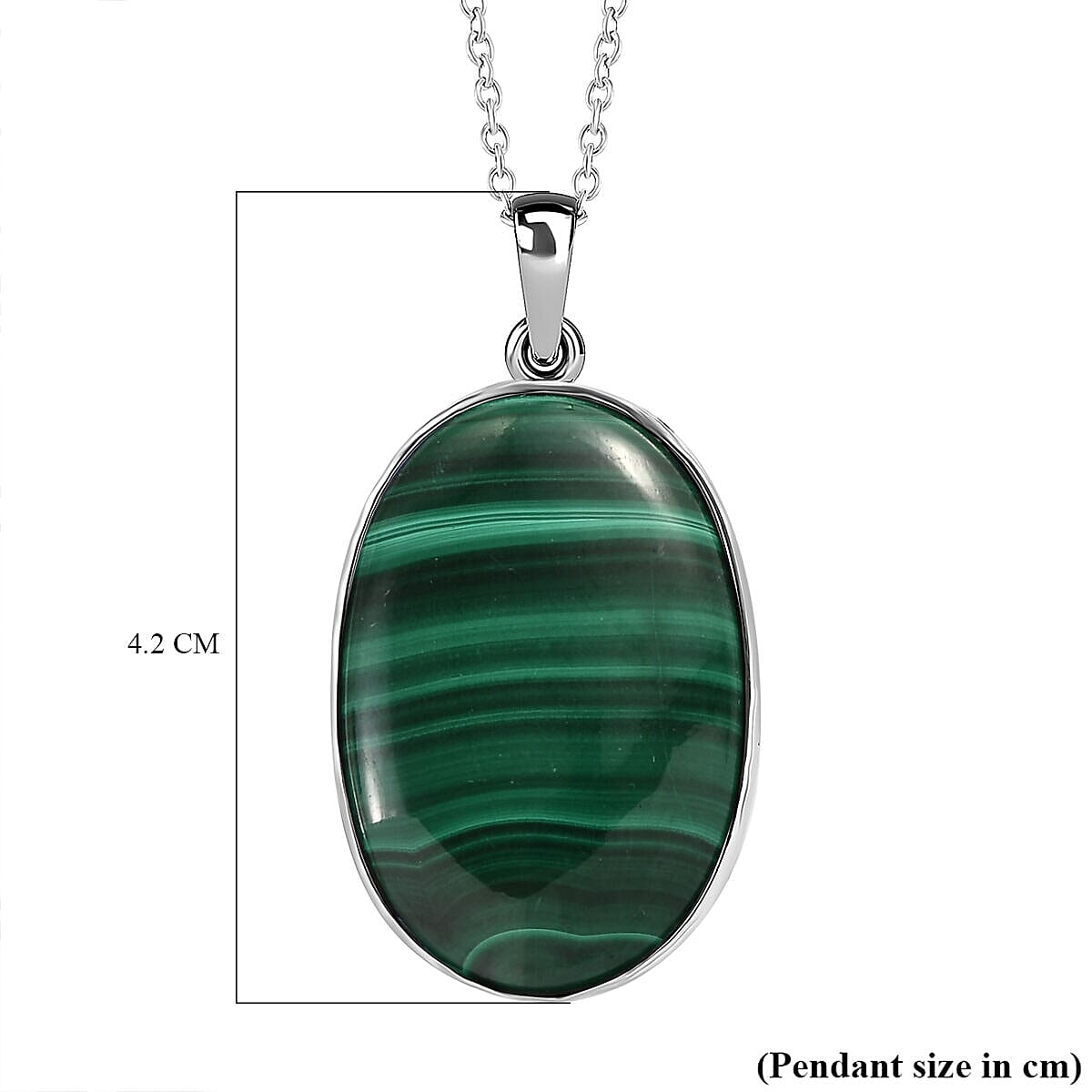 Malachite Pendant with Free Chain (Size - 20) 28.50 Ct 4400831 12