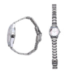 2 Piece Set - Merino Wool Scarf with SIlk Embroidery (200x60) and Rhinestone Wrist Watch in a Gift Box - Blue
