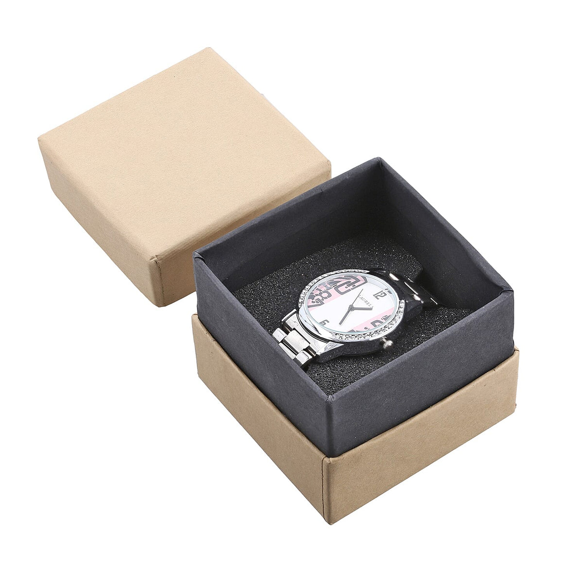 2 Piece Set - Merino Woolen Stole and Rhinestone Wrist Watch in a Gift Box - Blue 4012131 7