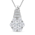 GP Art Deco Collection  - Moissanite Pendant with Chain (Size 20) in Platinum Overlay Sterling Silver
