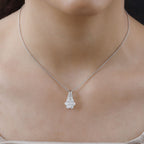 GP Art Deco Collection  - Moissanite Pendant with Chain (Size 20) in Platinum Overlay Sterling Silver