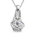 GP Art Deco Collection  - Moissanite Pendant with Chain (Size 20) in Platinum Overlay Sterling Silver