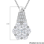 GP Art Deco Collection  - Moissanite Pendant with Chain (Size 20) in Platinum Overlay Sterling Silver