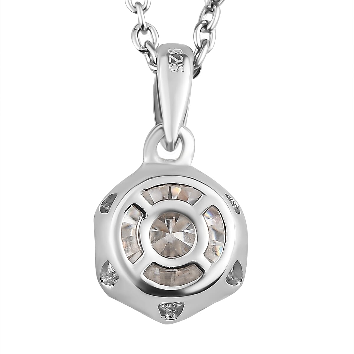 2 Piece Set - Moissanite Solitaire Pendant With Chain in Stainless Steel 1.69 Ct 4163150 5