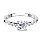 2 Piece Set - Moissanite Ring and Pendant with Chain (Size 20) in Platinum Overlay Sterling Silver 3.00 Ct,