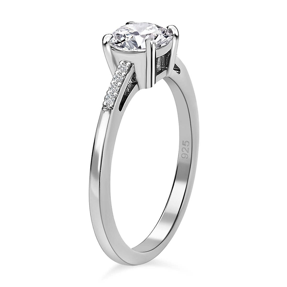 2 Piece Set - Moissanite Ring and Pendant with Chain (Size 20) in Platinum Overlay Sterling Silver 3.00 Ct, Silver Wt. 8.4 Gms 4190721 4