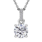 2 Piece Set - Moissanite Ring and Pendant with Chain (Size 20) in Platinum Overlay Sterling Silver 3.00 Ct,