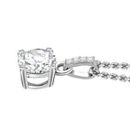 2 Piece Set - Moissanite Ring & Pendant with Chain (Size 20) in Rhodium Overlay Sterling Silver 1.78 Ct,