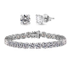 Moissanite Tennis Bracelet (Size 7.5) in Platinum Overlay Sterling Silver 23.70 Ct, Silver Wt 13.70 GM