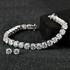 Moissanite Tennis Bracelet (Size 7.5) in Platinum Overlay Sterling Silver 23.70 Ct, Silver Wt 13.70 GM